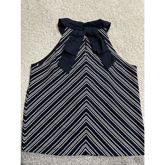 Anthropologie Dolan Women's Size M Halter Neck Sleeveless Top Blue White Striped - Picture 2 of 10